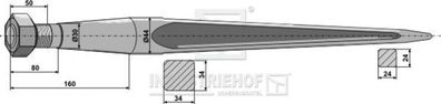 Schwerlastzinken Frontladerzinken Länge 980 mm 30x2 Profil-Vierkant