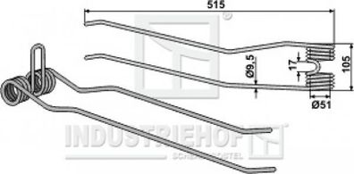 Federzinken Schwaderzinken Kreiselschwaderzinken 510/105 mm passend für Kuhn