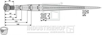 Frontladerzinken Großballenzinken 1400 M22x1.5 X Profil 28/28 mm