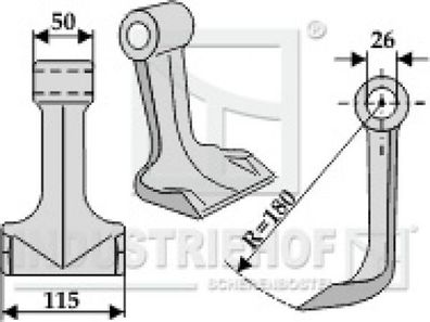 Hammerschlegel 63-RM-46 passend für Becchio & Mandrile, Kuhn, Nobili Mulcher
