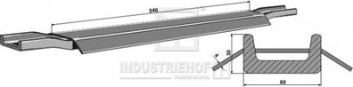 Kratzbodenleiste U-Profil 25 X 50 X 775 mm gebohrt, gekröpft mit Leitblech für