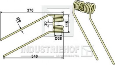 Kreiselheuerzinken 370-115-9 mm Ausführung links für Claas - Farbe Beige / Best.-N