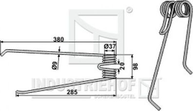 Federzinken Heuwenderzinken rechts passend für Lely / AGCO