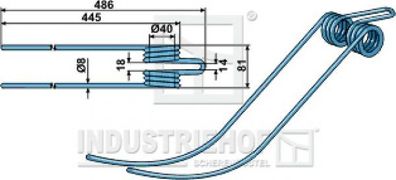 Schwaderzinken Federzinken Kreiselheuerzinken für Deutz-Fahr / Best.-Nr. 15-DEU-02