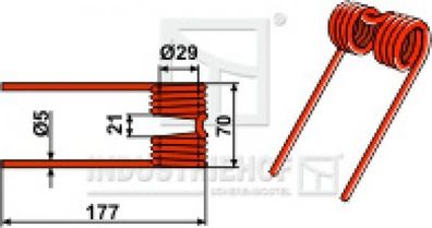 Pick-Up Ladewgenzinken L 177- B 70- D 5 mm für Deutz-Fahr - Farbe Rot / Best.-Nr.