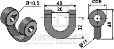 Schäkel 63-MUE-99 passend für Müthing Mulcher