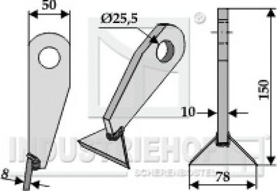 Schlegelmesser Mulchermesser 63-AGM-05 passend für Kverneland, Maletti Mulcher