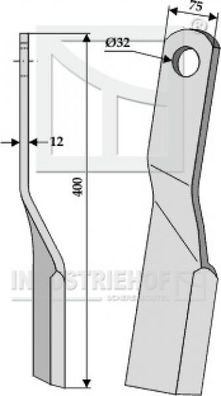 Schlegelmesser Mulchermesser 63-HOW-24 passend für Howard Mulcher