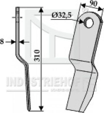 Schlegelmesser Mulchermesser 63-HOW-26 passend für Howard Mulcher