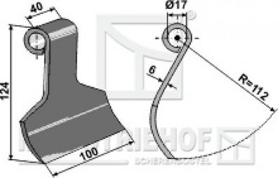 Schlegelmesser Mulchmesser 63-NOB-37 passend für Kuhn Mulcher