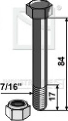 Schraube mit Mutter 63-71684 7/16"X84mm 10.9 passend für Mulag