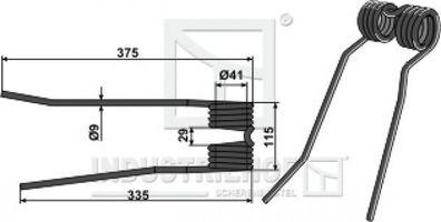 Schwaderzinken, Ausführung rechts L x B x S: 375 x 115 x 9 mm für Fransgard Komp