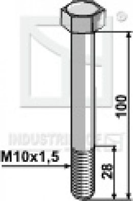 Sechskantschraube 1010093110 M10 X 1.5 X 100 mm, 10.9