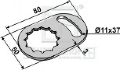 Sicherungsplatte für Schrauben 63-MUL-66 passend für Mulag Mulcher
