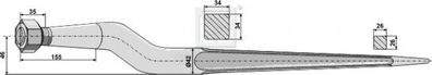 Silozinken / 181012 / Länge 1010 mm Gewinde 25 x 1.5 mm (Parmiter Shelbourne-Reynold