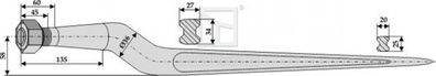 Silozinken / 18817 / Länge 815 mm Gewinde 20 x 1.5 mm (Baas-Trima / Parmiter)