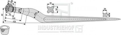 Silozinken / 18959 / Länge 950 mm Gewinde M22 x 1.5 mm (von der Heide)