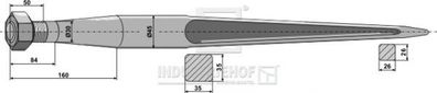 Frontladerzinken passend für Bressel&Lade L800 mm Profil/Vierkant