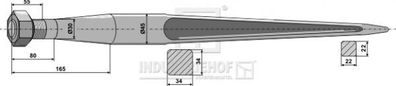 Spitzer Zinken mit konischer Mutter Länge 1000 mm Gewinde M30 x 2