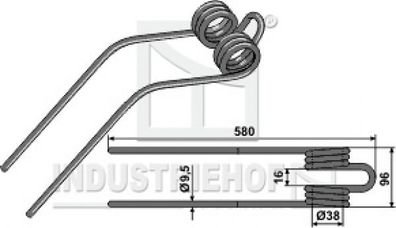 Turboschwarde L x B x S: 580 x 96 x 9,5 mm für Fella Geräte / Farbe: Schwarz / Be