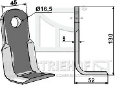 Winkelmesser Mulchmesser 63-TRR-01 passend für Maschio, Terranova Mulcher