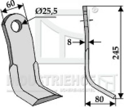Y-Messer Mulchmesser 63-FEI-02 passend für Agrimaster, Claas, Kuhn, Vogel & Noot Mul