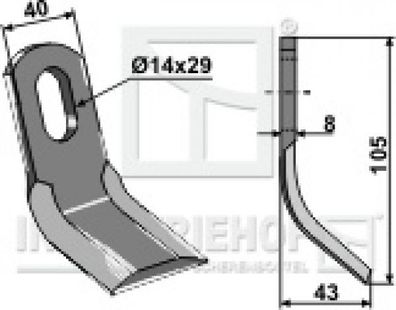 Y-Messer Mulchmesser 63-FEI-15 passend für Howard Ferri Orsi Mulcher