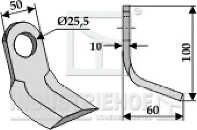 Y-Messer Mulchmesser 63-HOW-48 passend für Howard Mulcher