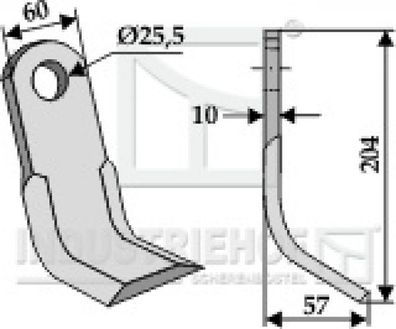 Y-Messer Mulchmesser 63-NOB-05 passend für Kuhn Mulcher