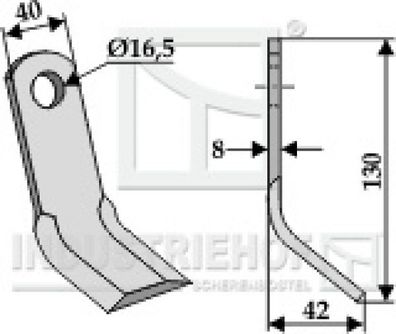 Y-Messer Mulchmesser 63-NOB-16 passend für Kuhn, Nobili, Orsi, Vogel & Noot, Wiwexa