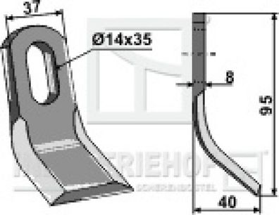 Y-Messer Mulchmesser 63-ROU-51 passend für Mulag Mulcher