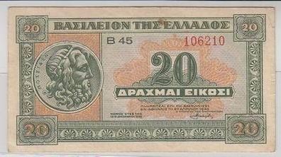 alte Banknoten Griechenland 20 Drachmen 1940