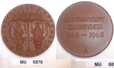 DDR Porzellan Medaille Hochstift Meißen 968-1968