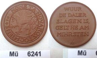 DDR Porzellan Medaille Historisches Motiv von Rostock