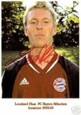 Leonhard Haas Bayern München-Amateure 2002-03 Autogrammkarte