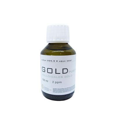 Kolloidales Gold 100ml | 2ppm Flasche Braunglas Originalitätsverschluss pure