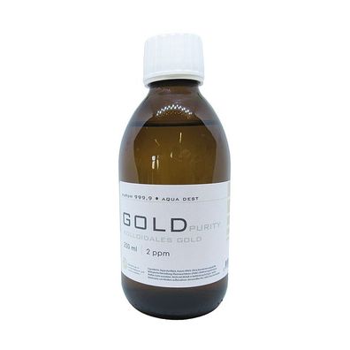 Kolloidales Gold 250ml | 2ppm Flasche Braunglas Originalitätsverschluss pure