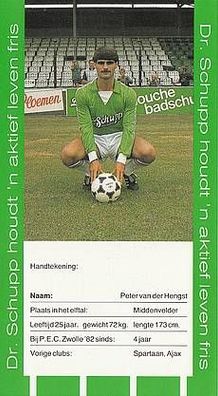 Peter van der Hengst P.E.C Zwolle 1984-85 Autogrammkarte + A21321