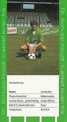Jan Mulder P.E.C Zwolle 1984-85 Autogrammkarte + A21319