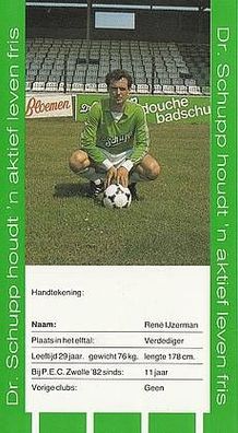 Rene Ijzermann P.E.C Zwolle 1984-85 Autogrammkarte + A21313