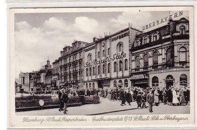 51163 Ak Hamburg St. Pauli Reeperbahn Spielbudenplatz um 1930