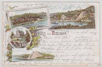 51409 Ak Lithographie Gruß aus Diesbar 1899