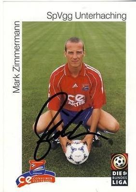 Mark Zimmermann SpVgg Unterhaching 1999-00 Autogrammkarte + 86857