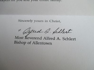 Bischof von Allentown Alfred Andrew Schlert - handsigniertes Autogramm!!!
