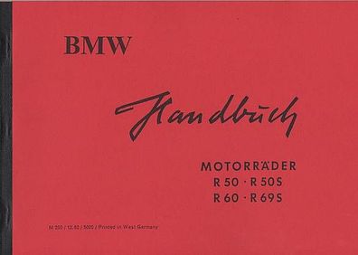 Bedienungsanleitung BMW Motorräder R 50 - R 50 S R 60 - R 69 S Oldtimer