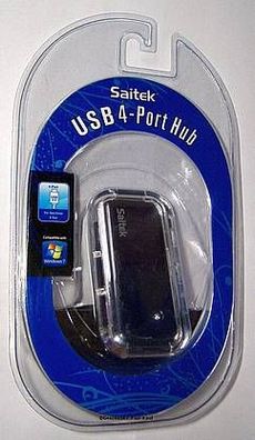 Saitek USB 4-Port Hub 4 x USB 2.0 für Windows 7 + Vista + XP64 + Mac OS X