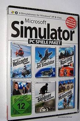Microsoft Simulator PC Spiele Paket 6 originale Versionen DVD-ROM ab 12Jahre