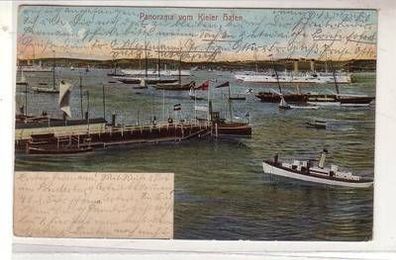 51533 Ak Panorama vom Kieler Hafen 1905