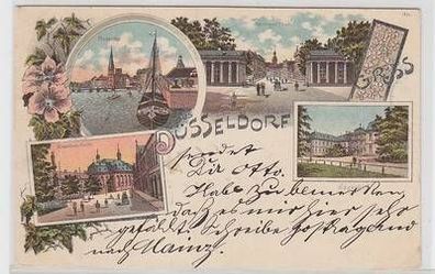 51625 Ak Lithographie Gruß aus Düsseldorf 1901