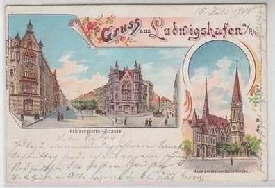 51624 Ak Lithographie Gruß aus Ludwigshafen a. Rh. 1900